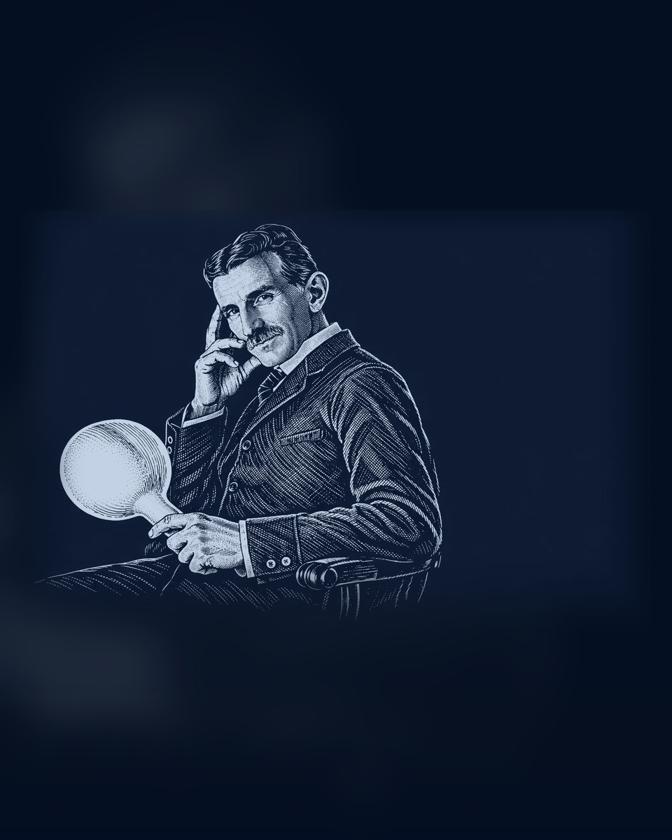Portret i Nikola Tesla